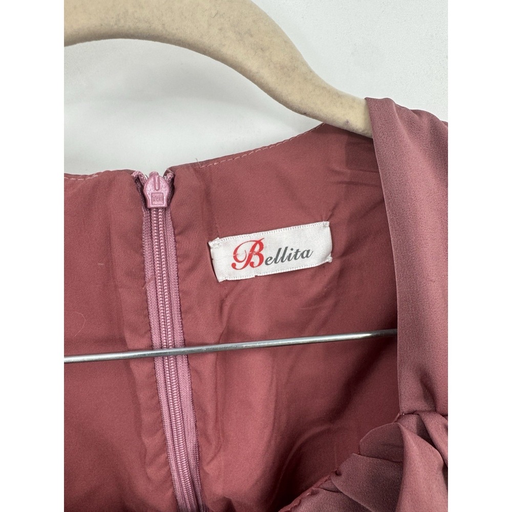 Bellita Coquette Whimsy Ballerina Mini Dress Women S Brown Puff Shoulder Fairy - Picture 3 of 8